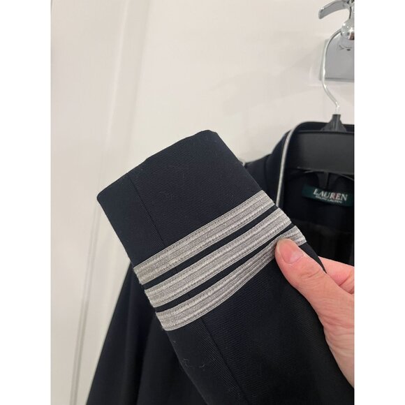 NWOT Lauren Ralph Lauren Jacket Black Military Double breast Sz 2 - Picture 7 of 16